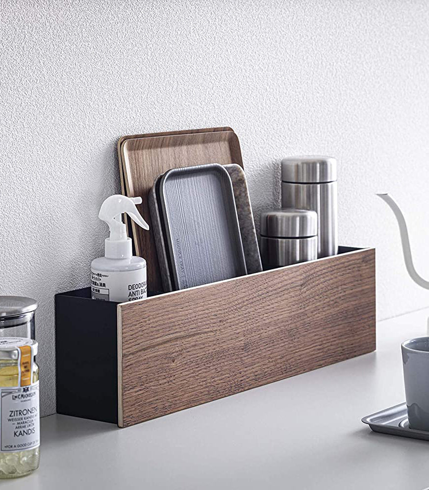 Desk Organizer - Two Sizes - Steel + Wood