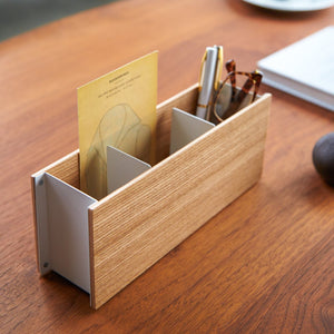 Desk Organizer - Two Sizes - Steel + Wood