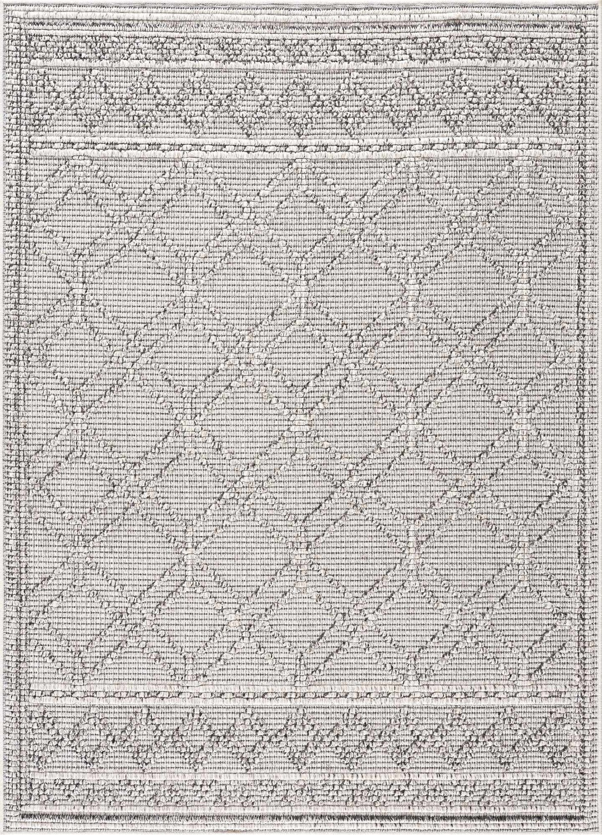 Diah Bone Textured Trellis Rug