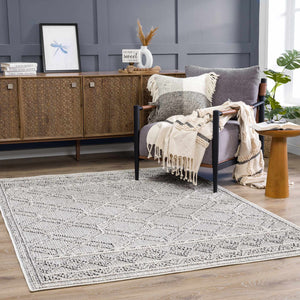 Diah Bone Textured Trellis Rug