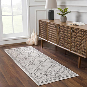 Diah Bone Textured Trellis Rug