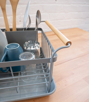 Dish Rack - Steel + Wood