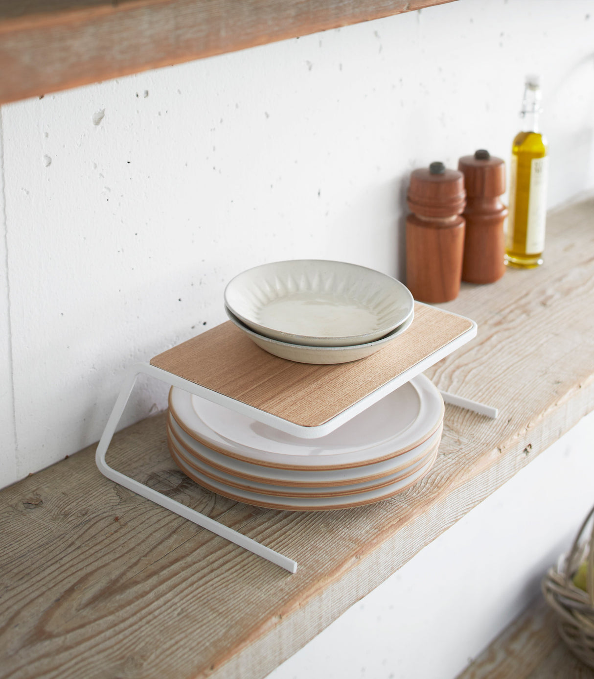 Dish Riser - Large - Steel + Wood