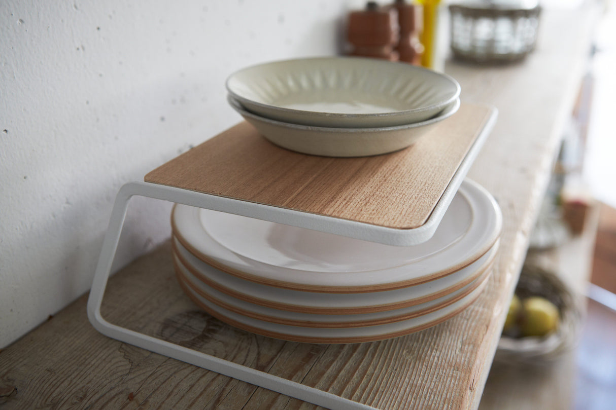 Dish Riser - Large - Steel + Wood