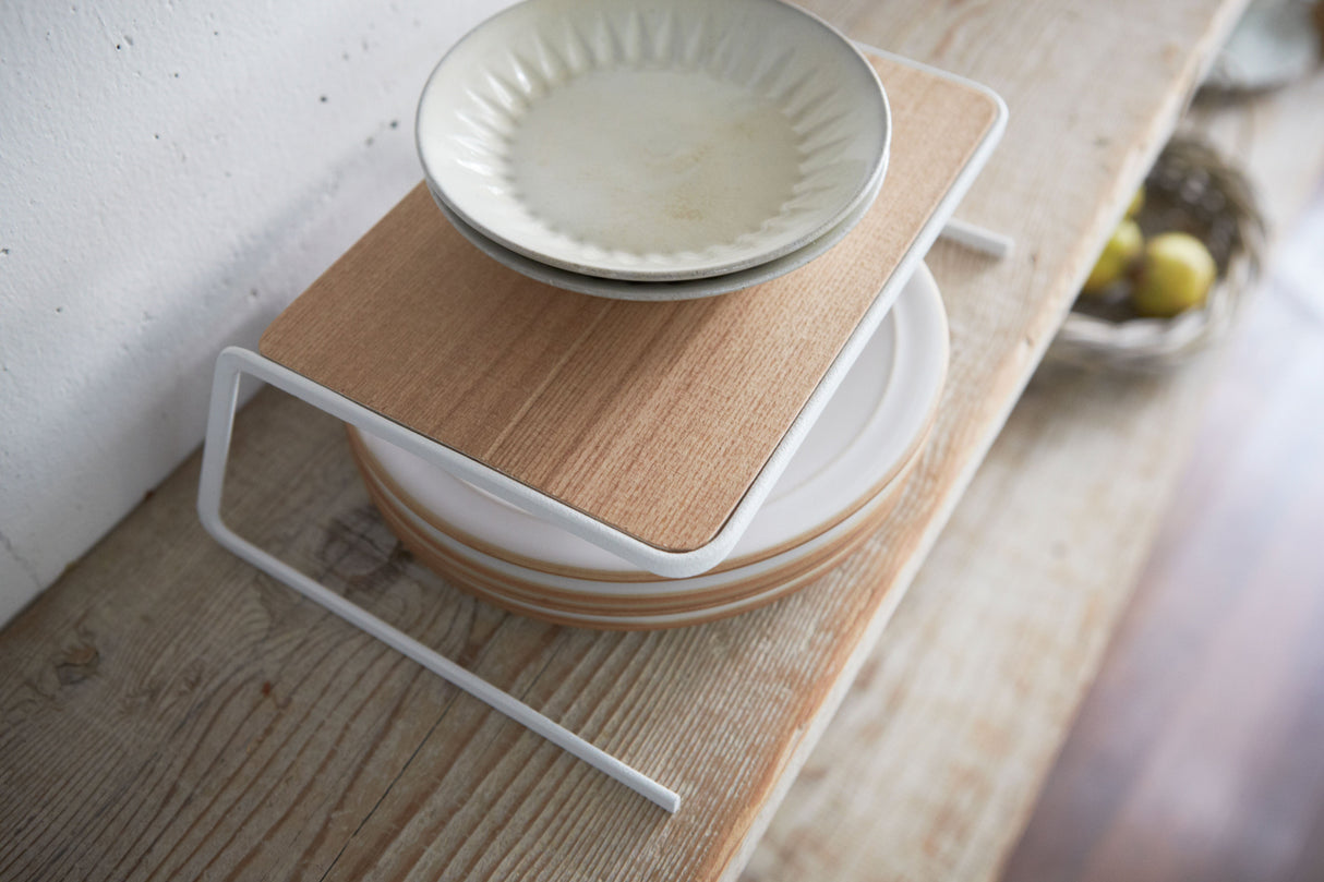 Dish Riser - Large - Steel + Wood