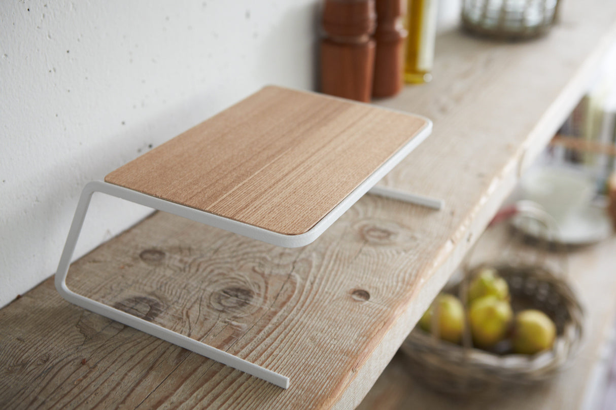 Dish Riser - Large - Steel + Wood