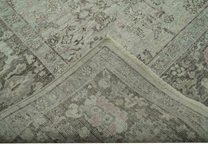 Distressed Traditional Design Beige, Brown And Pink 8x10 Hand Knotted wool rug