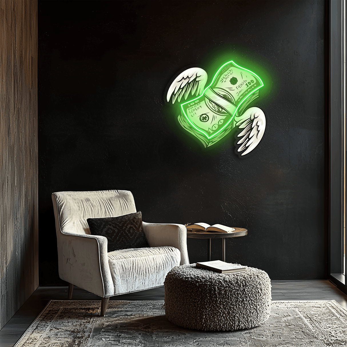 Dollars Angel Uv Print Neon Art, Dollars Uv Print Neon Sign, Neon Light,Neon Wall Art, Neon Sign,Neon Light Sign, Neon Gifts, Housewarming