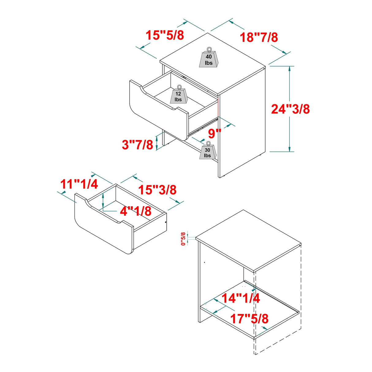 Domm Modern 1-Drawer Nightstand