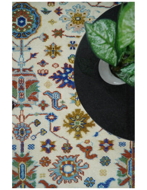 Eclectic 8x10 All Wool Traditional Persian Blue and Ivory Vibrant Colorful Hand knotted Persian Area Rug | TRDCP159810