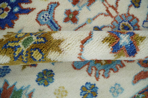 Eclectic 8x10 All Wool Traditional Persian Blue and Ivory Vibrant Colorful Hand knotted Persian Area Rug | TRDCP159810