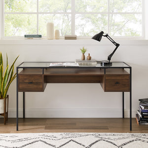 Elgin Glass Top Writing Desk