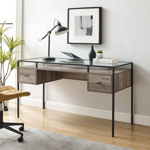 Elgin Glass Top Writing Desk