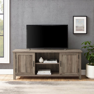 Ellis Modern Farmhouse Grooved 2-Door TV Stand