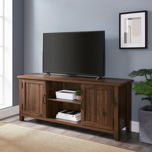 Ellis Modern Farmhouse Grooved 2-Door TV Stand