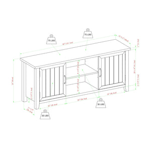 Ellis Modern Farmhouse Grooved 2-Door TV Stand