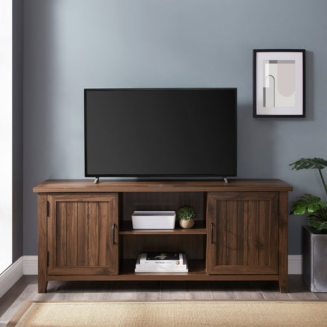 Ellis Modern Farmhouse Grooved 2-Door TV Stand