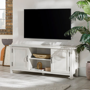 Ellis Modern Farmhouse Grooved 2-Door TV Stand