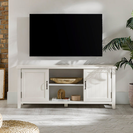 Ellis Modern Farmhouse Grooved 2-Door TV Stand