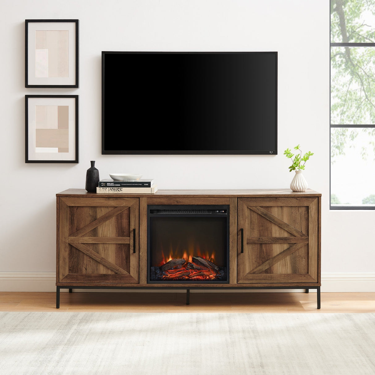 Elmsley Modern Fireplace TV Stand