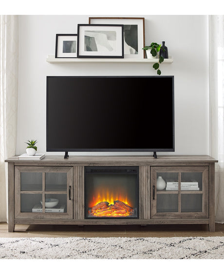 Elora Fireplace TV Console Stand with Glass Doors