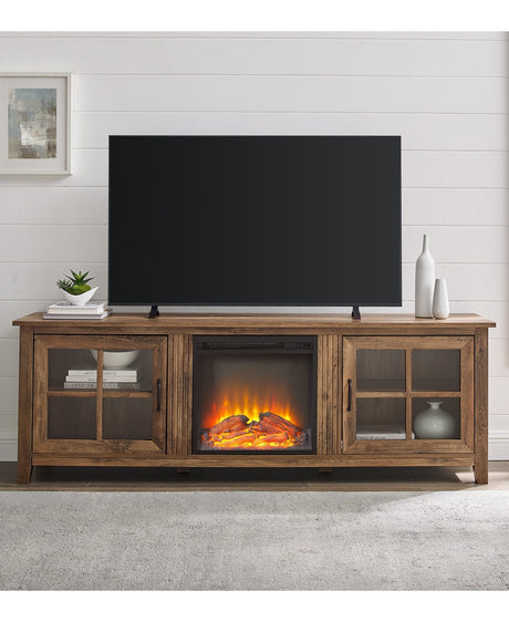 Elora Fireplace TV Console Stand with Glass Doors