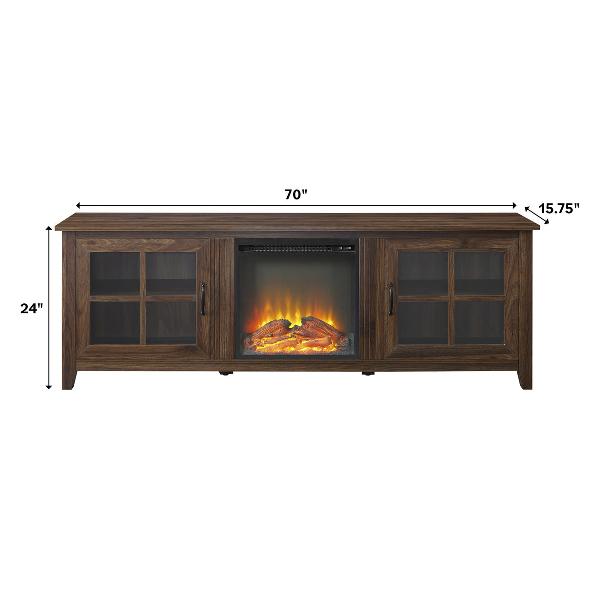 Elora Fireplace TV Console Stand with Glass Doors