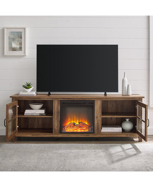 Elora Fireplace TV Console Stand with Glass Doors