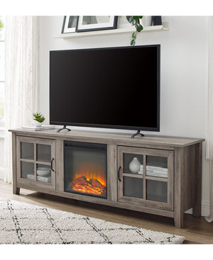 Elora Fireplace TV Console Stand with Glass Doors