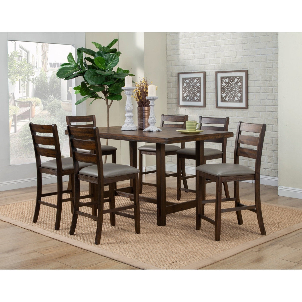 Emery Pub Height Dining Table, Walnut