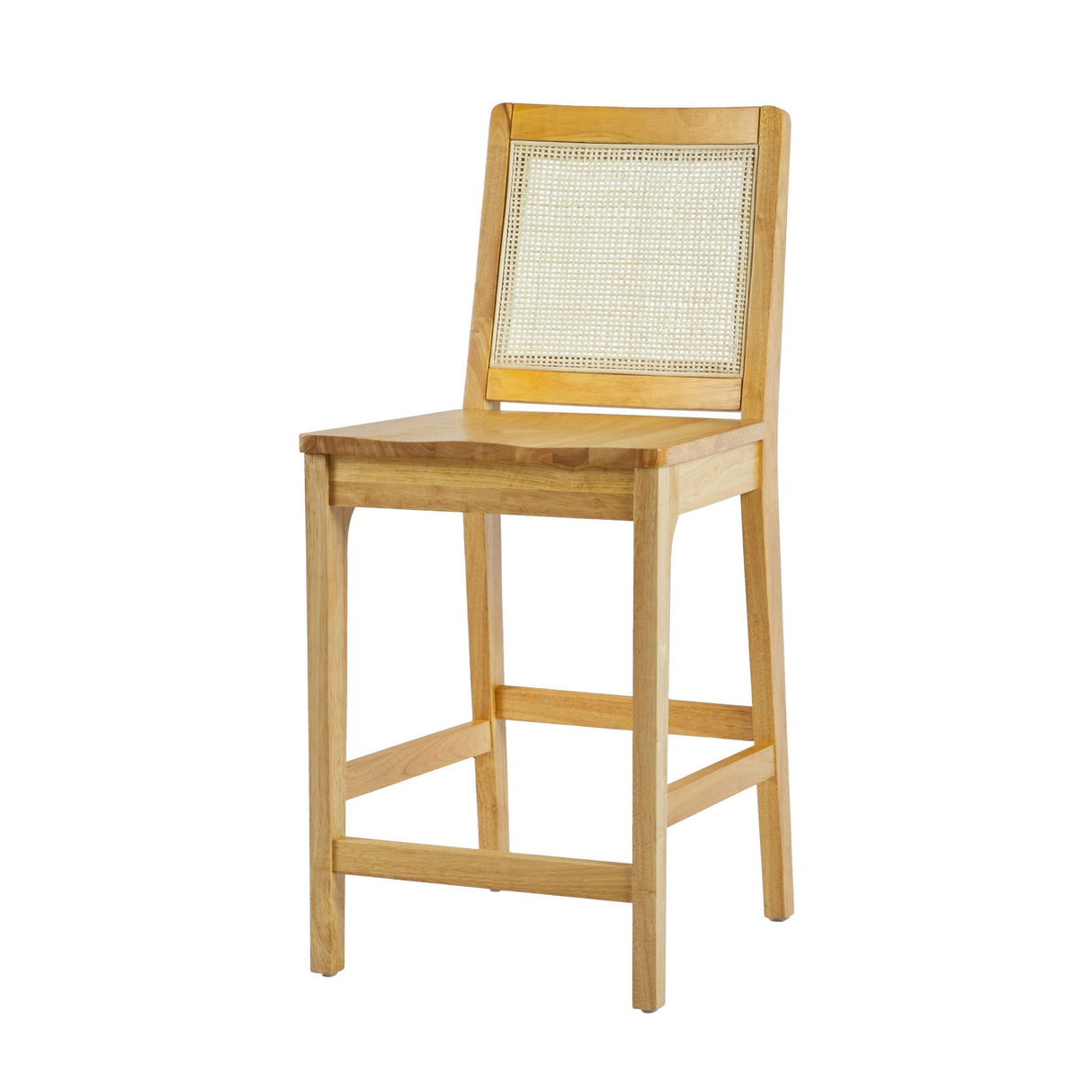 Emmeline Rattan Wood Bar Stool, Set of 2