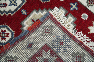 Entryway 2x4 Red and Ivory Wool Hand Knotted traditional Persian Vintage Antique Southwestern Kazak | TRDCP28424