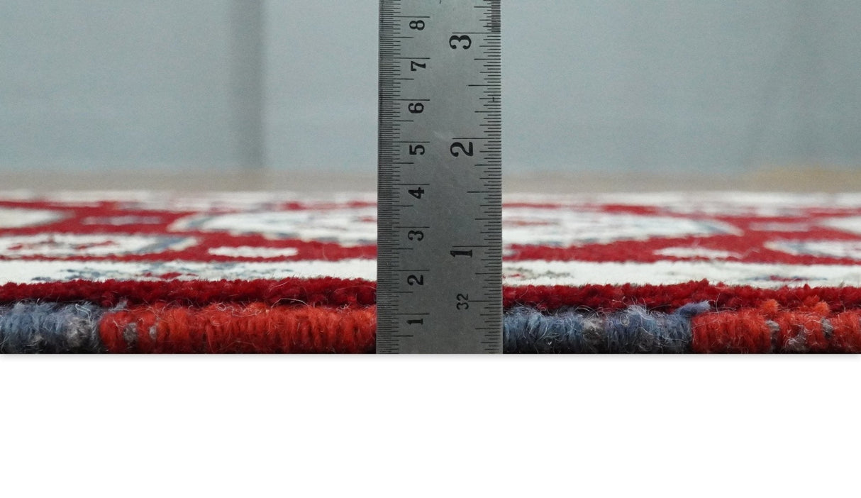 Entryway 2x4 Red and Ivory Wool Hand Knotted traditional Persian Vintage Antique Southwestern Kazak | TRDCP28424