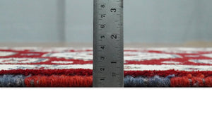 Entryway 2x4 Red and Ivory Wool Hand Knotted traditional Persian Vintage Antique Southwestern Kazak | TRDCP28424