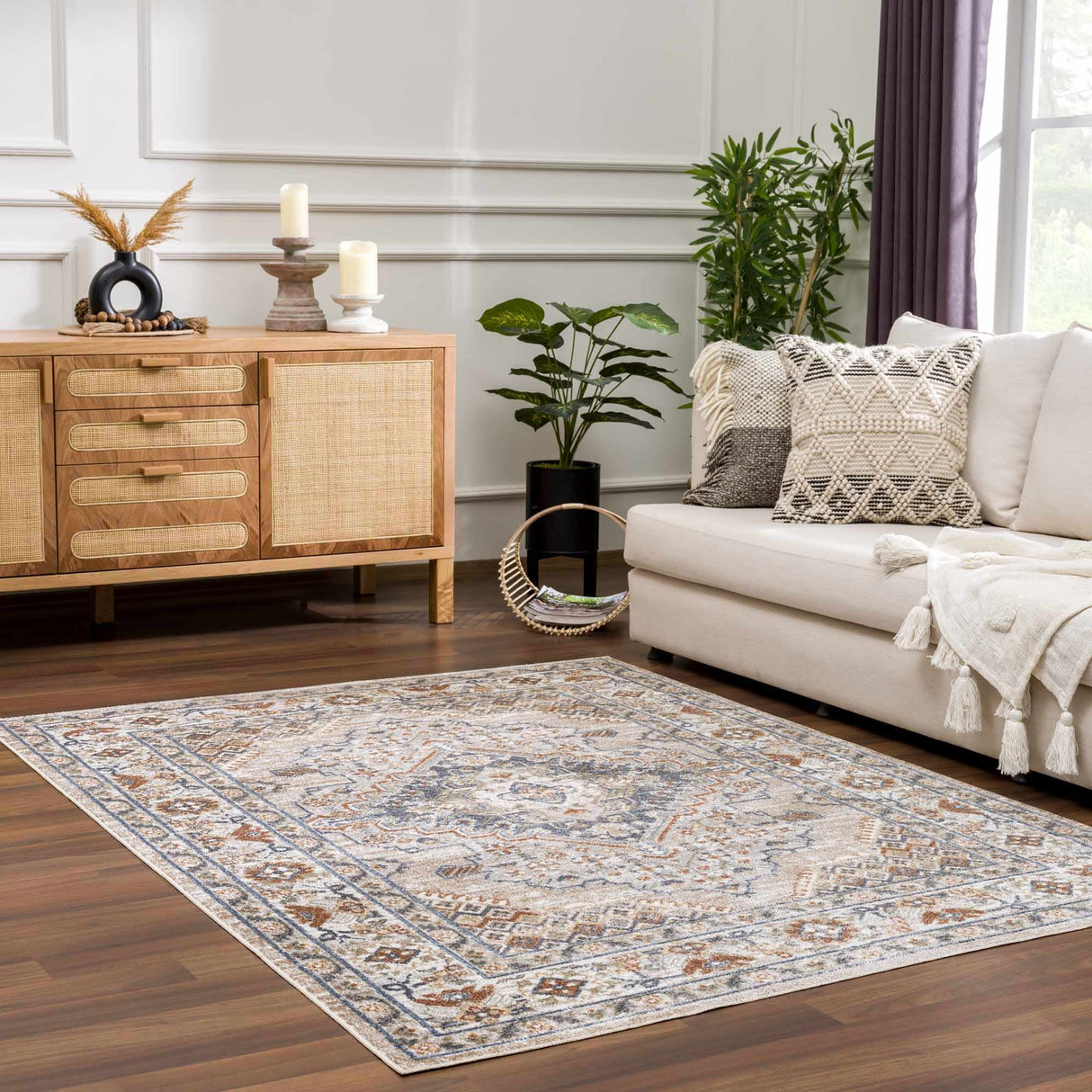 Erez Flat Pile Washable Rug