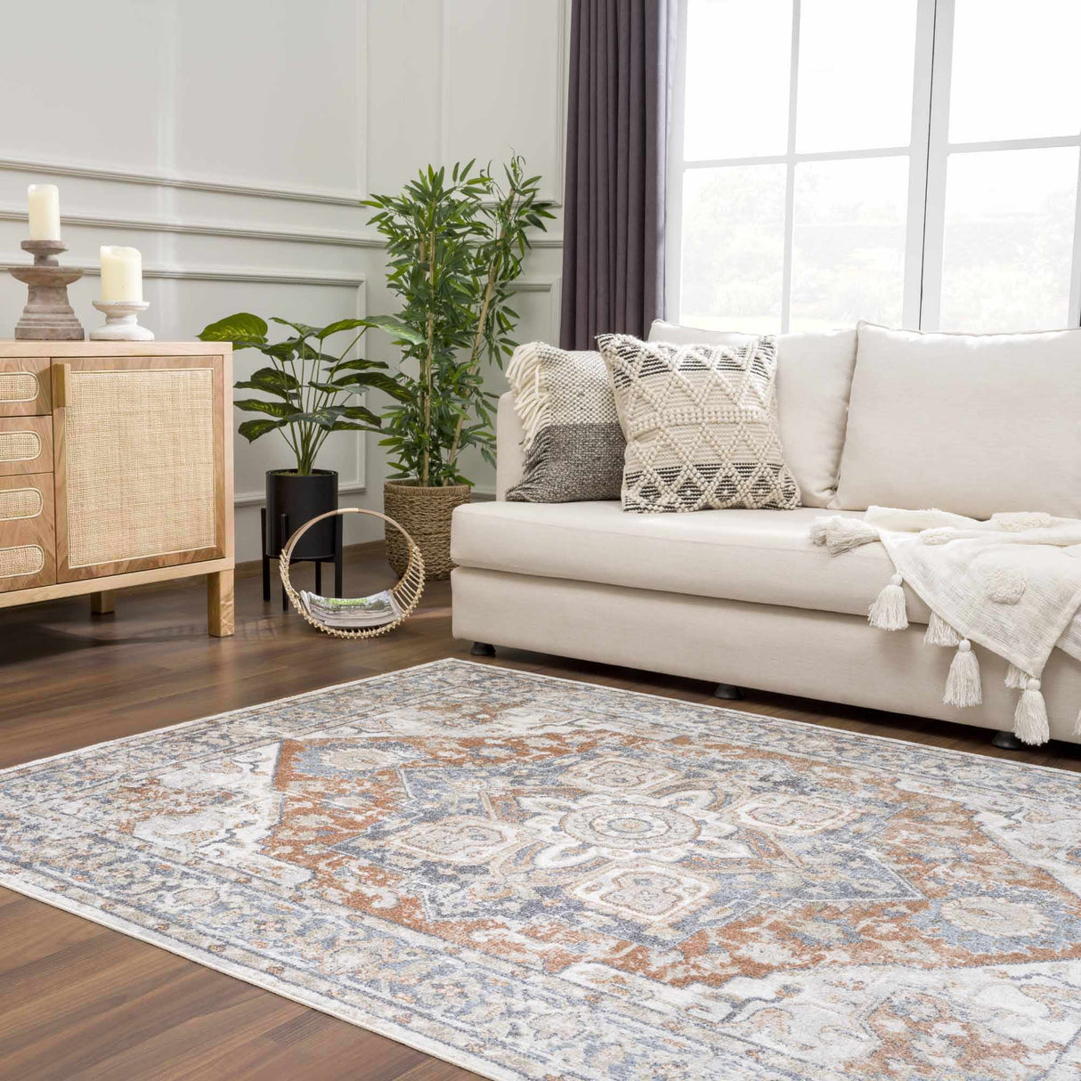 Erna Washable Distressed Rug