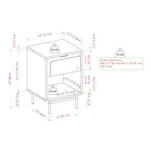 Evelynn 18" Contemporary Nightstand