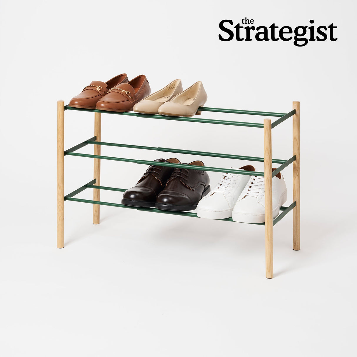 Expandable Shoe Rack (18" H) - Steel - Forest Green