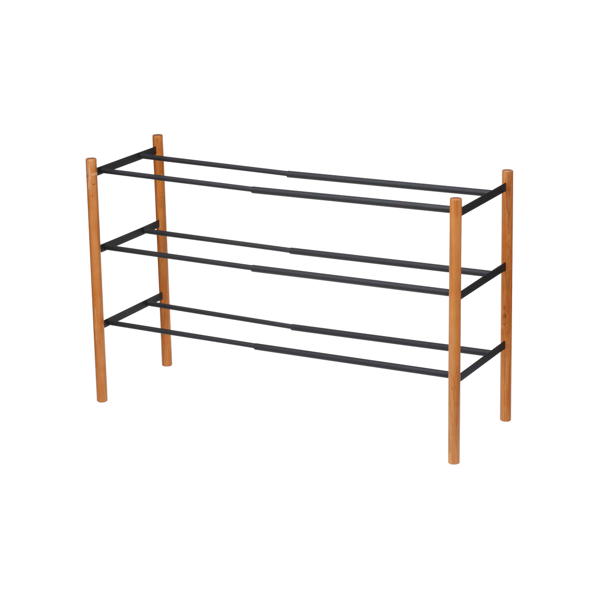 Expandable Shoe Rack (18" H) - Steel + Wood