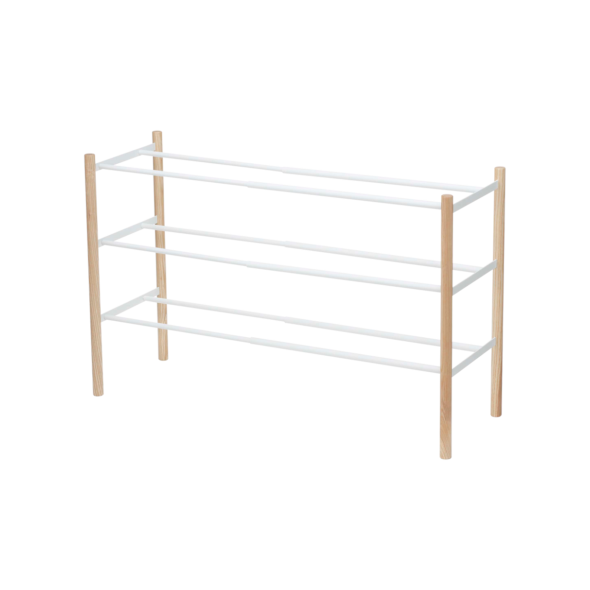 Expandable Shoe Rack (18" H) - Steel + Wood