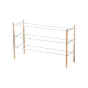 Expandable Shoe Rack (18" H) - Steel + Wood