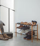 Expandable Shoe Rack (18" H) - Steel + Wood