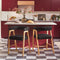 Ezra Modern Single Solid Wood Counter Stool with Boucle Upholstery