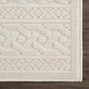 Fadey White Textured Washable Rug