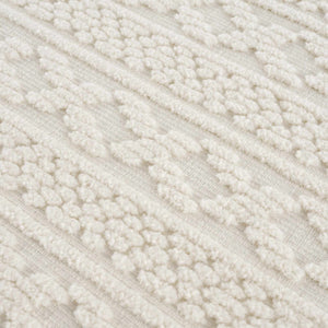 Fadey White Textured Washable Rug