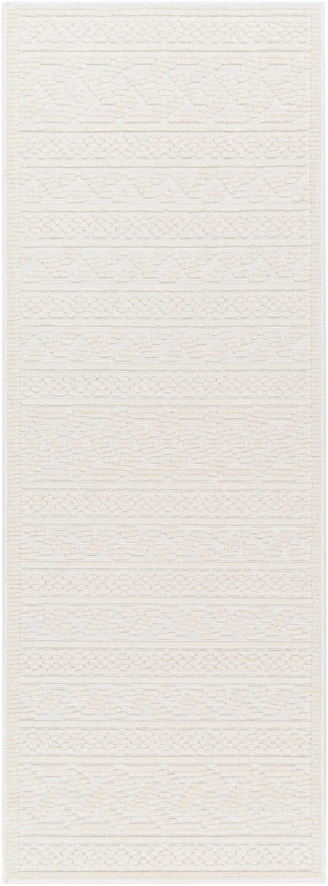 Fadey White Textured Washable Rug