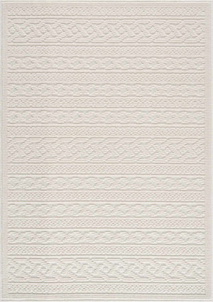 Fadey White Textured Washable Rug