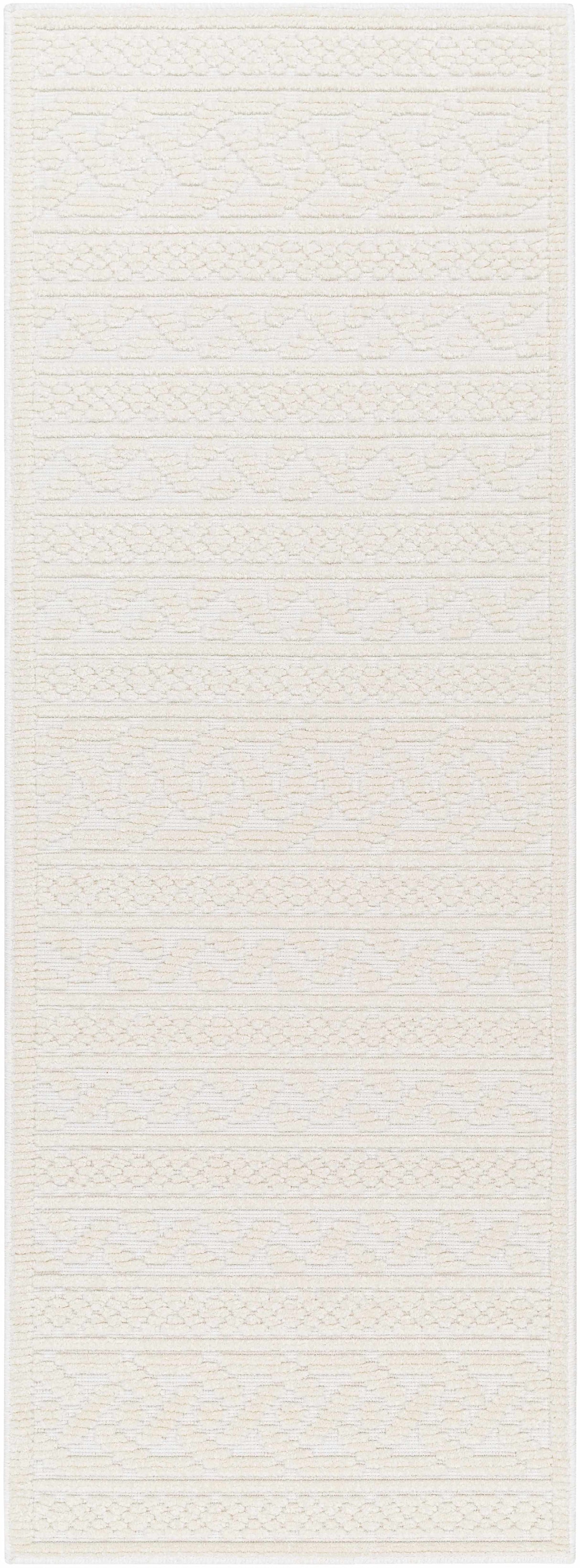 Fadey White Textured Washable Rug