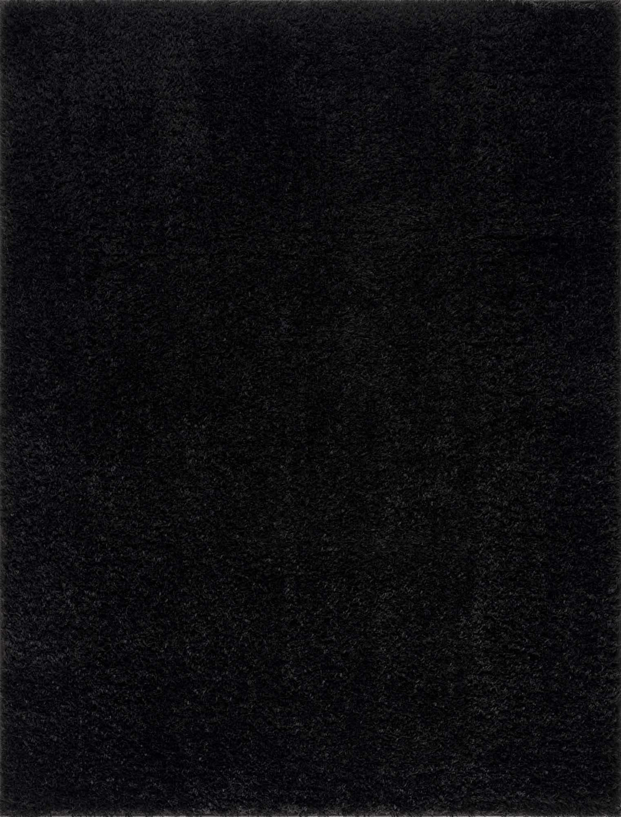 Faina Solid Black Shag Rug Washable