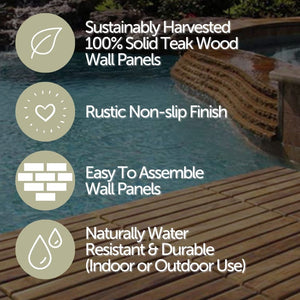 Farmhouse Rustic Teak 3D Wall Panels – (13 sq ft)